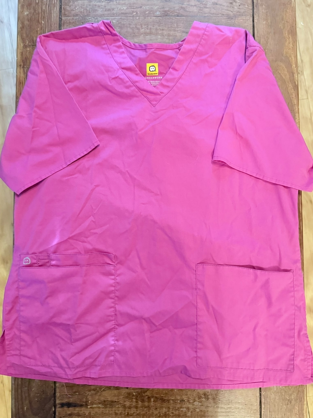 WonderWink Bright Pink V-Neck Scrub Top